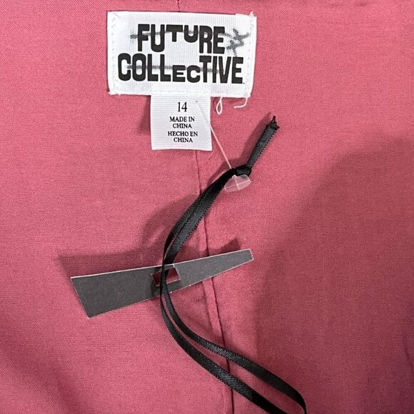 ✨ Future Collective Smocked Midi Skirt – Size 14 – Mauve Pink – NWT - Picture 6 of 7